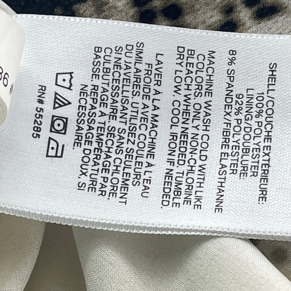 Express Women's Sleeveless Black And White Snake Skin Print V-Neck Blouse Size L - Picture 4 of 6